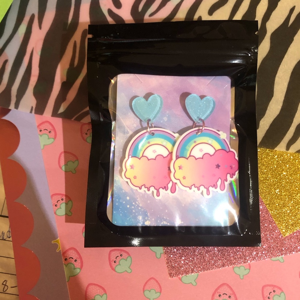 🌈 Rainbow Handmade Earrings made by me 🌈